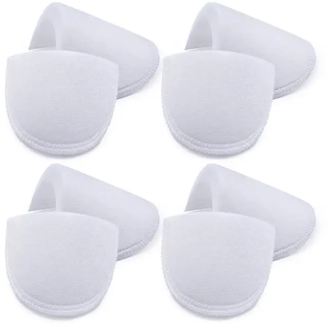 Alt view image 2 of 7 - 4 Pairs White Covered Set-in Shoulder Pads 1.8cm Thickening Sewing Foam Pads for Blazer Suit Coat Jacket Clothes