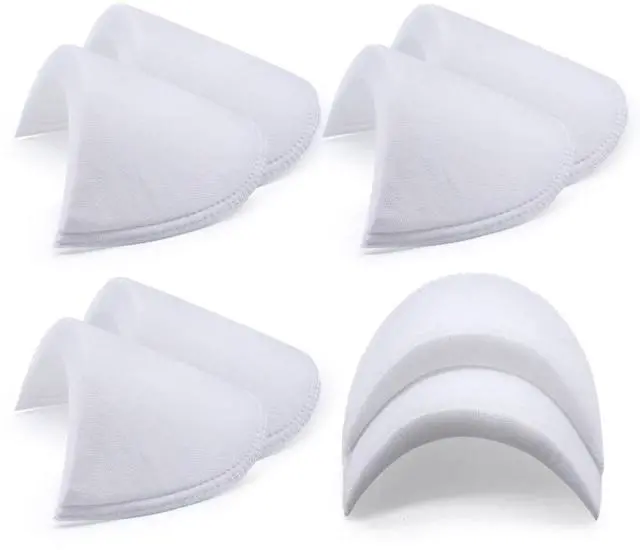 Main image of 4 Pairs White Covered Set-in Shoulder Pads 1.8cm Thickening Sewing Foam Pads for Blazer Suit Coat Jacket Clothes