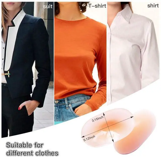 Alt view image 4 of 5 - 2 Pairs Women Men Soft Silicone Anti-Slip Shoulder Push-up Pads,One Size Invisible Reusable Adhesive Shoulder Enhancer Shoulder Pads