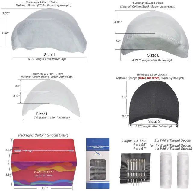 Alt view image 2 of 7 - Sewing Shoulder Pads, 5Pair 1.8-4.0CM Thickened Foam Sponge Cotton Clothing Supplies Enhancer Push-Up Set-in Covered