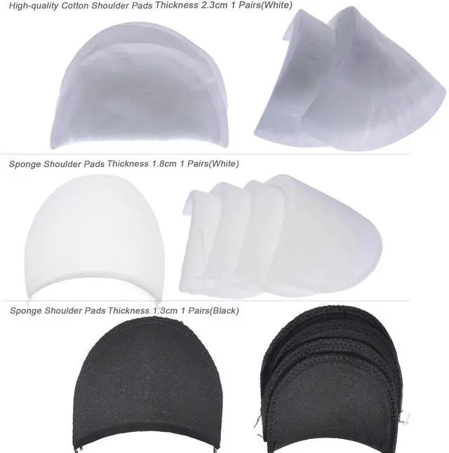 Alt view image 5 of 7 - Sewing Shoulder Pads, 5Pair 1.8-4.0CM Thickened Foam Sponge Cotton Clothing Supplies Enhancer Push-Up Set-in Covered