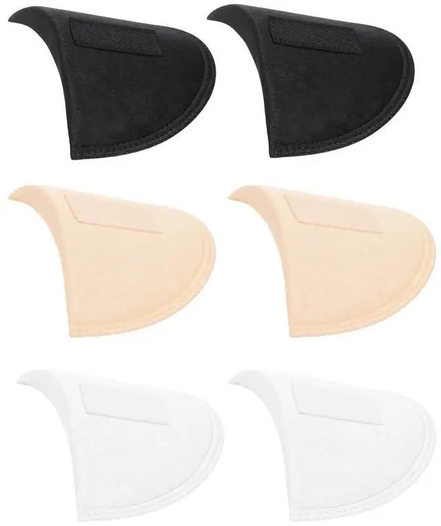 Main image of Shoulder Pads for Women (3 Pairs: Black, White, Beige), 0.58 Thick Sponge Insert Pads for Clothes, Removable Shoulder Pads for Womens Clothing Enhancer for Blazer, Sweater, Hijab & Baggy Outfits