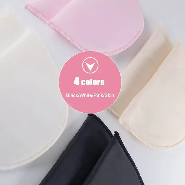 Alt view image 2 of 5 - 4 Pairs Set-in Shoulder Pads Sewing Sponge Shoulder Pad Thin Shoulder Enhancer for Round Shoulders Women Blazer T-Shirt Dresses Sewing Accessories (Black + White+ Pink+ Skin)