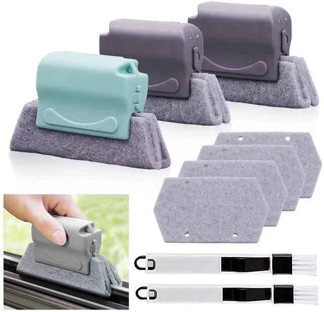 Main image of Koishu Magic Window Groove Cleaning Brush, Hand-held Window Track Cleaner Brushes Tools Set, Sliding Door Track Cleaner, Sill, Tile Lines, Shutter, Car Vents, Keyboard, Small Spaces Clean