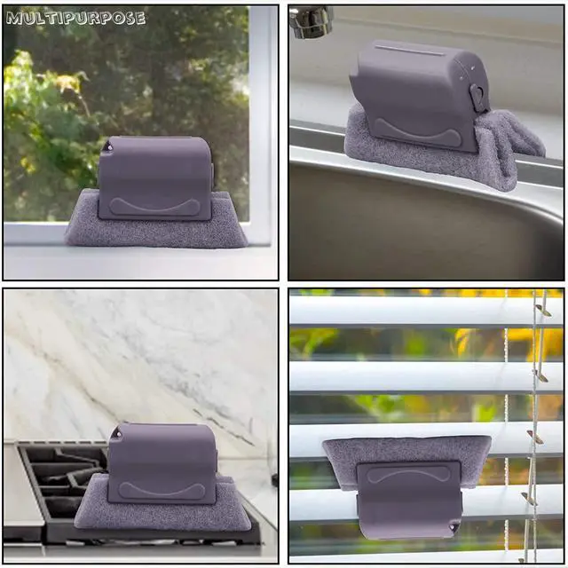 Alt view image 7 of 7 - Magic Window Track Cleaner Tool Set - 3 Groove Gap Cleaning Brush + 2 Window Slot Clean Brush with Dustpan + 3 Replacement Cloth
