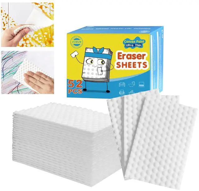 Main image of 52 PCS Magic Sponge Eraser Sheets,Upgrade Convex Point Melamine SheetsDisposable Portable Magic Cleaning Eraser Thin Wipes for Kitchenware Bathroom Shoe Sink Car Interiors Hard-to-Reach Places