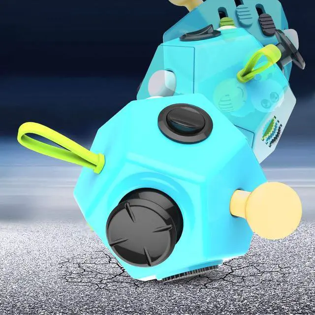Alt view image 3 of 7 - Fidget Dodecagon-12 Sided Fidget Toy Stress Relief Cube for Children and Adults, Silent Compact Classroom Gifts Stocking Stuffers for Teen Boys, Kids(B3 Blue Sky)