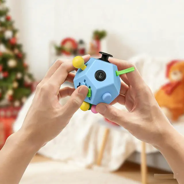Alt view image 5 of 7 - Fidget Dodecagon-12 Sided Fidget Toy Stress Relief Cube for Children and Adults, Silent Compact Classroom Gifts Stocking Stuffers for Teen Boys, Kids(B3 Blue Sky)