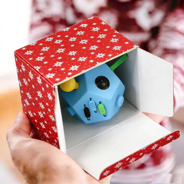 Alt view image 6 of 7 - Fidget Dodecagon-12 Sided Fidget Toy Stress Relief Cube for Children and Adults, Silent Compact Classroom Gifts Stocking Stuffers for Teen Boys, Kids(B3 Blue Sky)