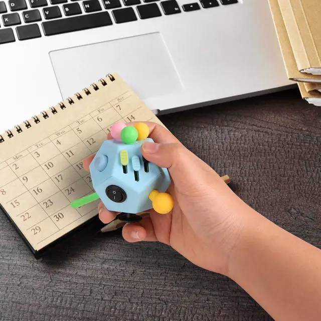 Alt view image 7 of 7 - Fidget Dodecagon-12 Sided Fidget Toy Stress Relief Cube for Children and Adults, Silent Compact Classroom Gifts Stocking Stuffers for Teen Boys, Kids(B3 Blue Sky)