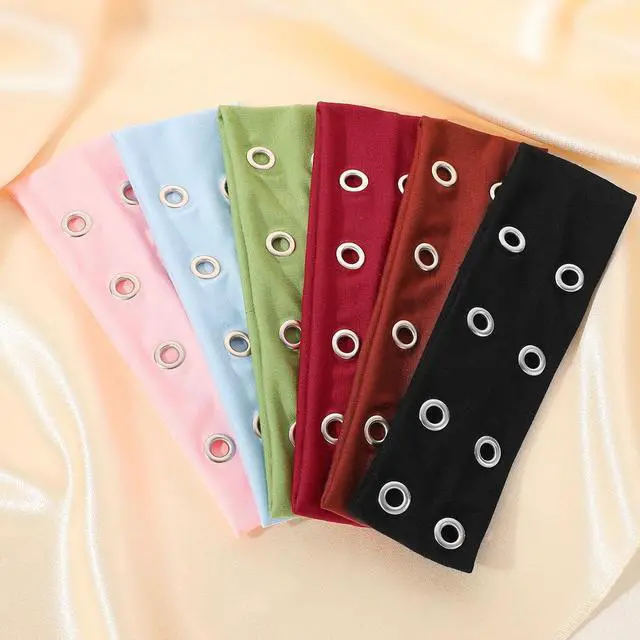 Alt view image 3 of 7 - Grunge Punk 6pcs Solid Color Metallic Punk Y2K Edgy Sporty Headbands, Suitable For Daily Life, Street Dance, Outdoor Activities, Decorative Matching Hair Band Turban Headband Sweatband