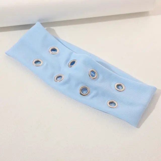 Alt view image 7 of 7 - Grunge Punk 6pcs Solid Color Metallic Punk Y2K Edgy Sporty Headbands, Suitable For Daily Life, Street Dance, Outdoor Activities, Decorative Matching Hair Band Turban Headband Sweatband