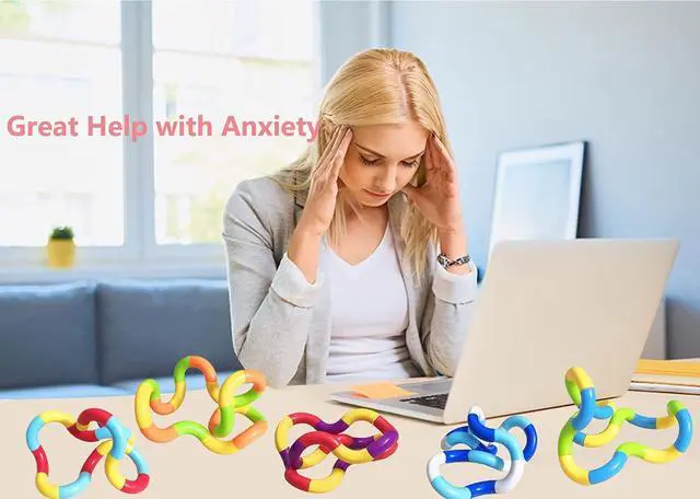 Alt view image 2 of 3 - Sensory Fidget Toys - 6PCS Multicolor Twisty Fidget Toys for Adults, Boys, Girls for Relaxation, Anxiety Stress Relief, Decompression - Squeeze, Twist, Chain Spinner Alternative Gift