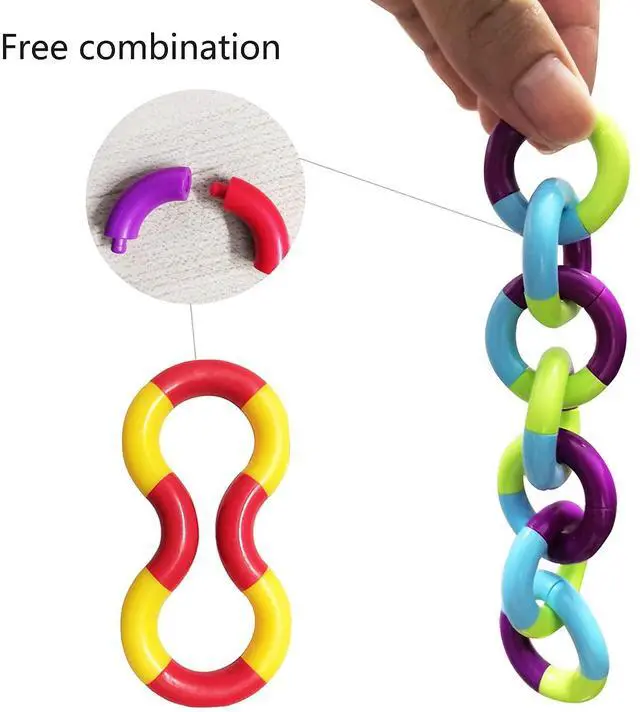 Alt view image 3 of 3 - Sensory Fidget Toys - 6PCS Multicolor Twisty Fidget Toys for Adults, Boys, Girls for Relaxation, Anxiety Stress Relief, Decompression - Squeeze, Twist, Chain Spinner Alternative Gift