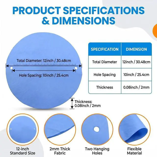 Alt view image 2 of 7 - 2Pcs 12 Inch Blue Pottery Wheel Bats, Anti-Slip BatMate Clay Throwing Cloth, Ceramic Bat Accessories for Potters Wheels, Minimizes Wobble and Warping During Clay Making