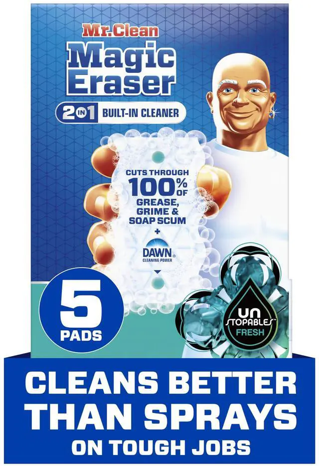 Main image of Magic Eraser Foaming Sponge, All Purpose Cleaner, Dawn Cleaning Power, Wall, Sneaker, Oven Cleaner, Kitchen, Bathroom, Shower Cleaning Supplies, Scrubber, Ultra Foamy, 5ct