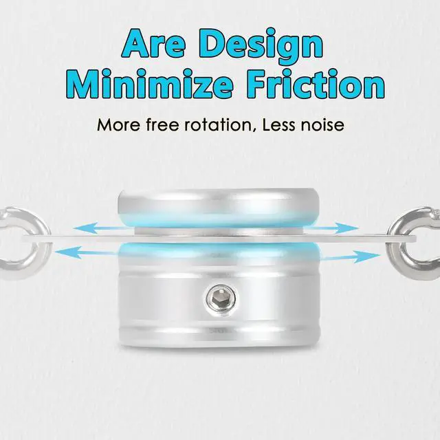 Alt view image 2 of 7 - Flag Pole Rings, Aluminum Alloy Flag Pole Clips Swivels 360° Rotating Anti Wrap Mounting Ring with Carabiner, Flag Pole Kit Parts (:1 Inch -Pack of 2(Silver))