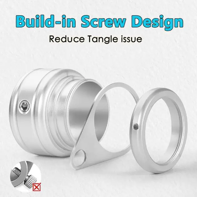 Alt view image 5 of 7 - Flag Pole Rings, Aluminum Alloy Flag Pole Clips Swivels 360° Rotating Anti Wrap Mounting Ring with Carabiner, Flag Pole Kit Parts (:1 Inch -Pack of 2(Silver))