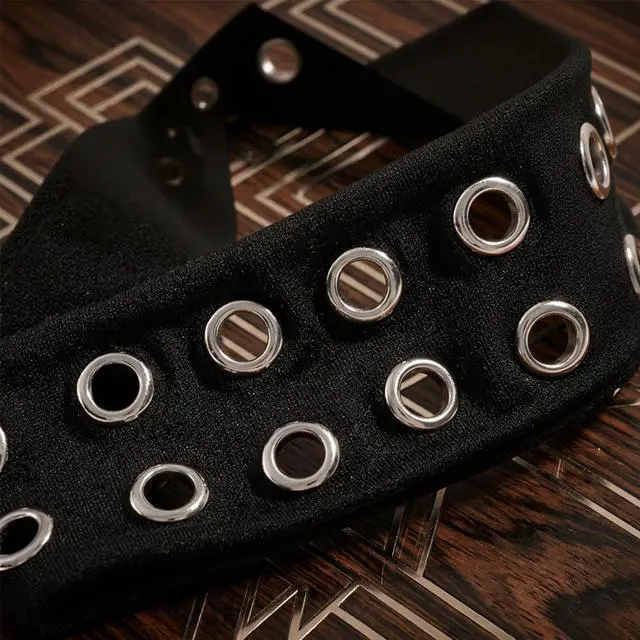 Alt view image 3 of 7 - Edgy Grommet Headband for Women,Punk Rivet Hairband,Y2K Grunge Wide Stretchy Head Band with Hollow Out Eyelets,Alternative Fashion Elastic Hair Accessories for Daily Casual Wear