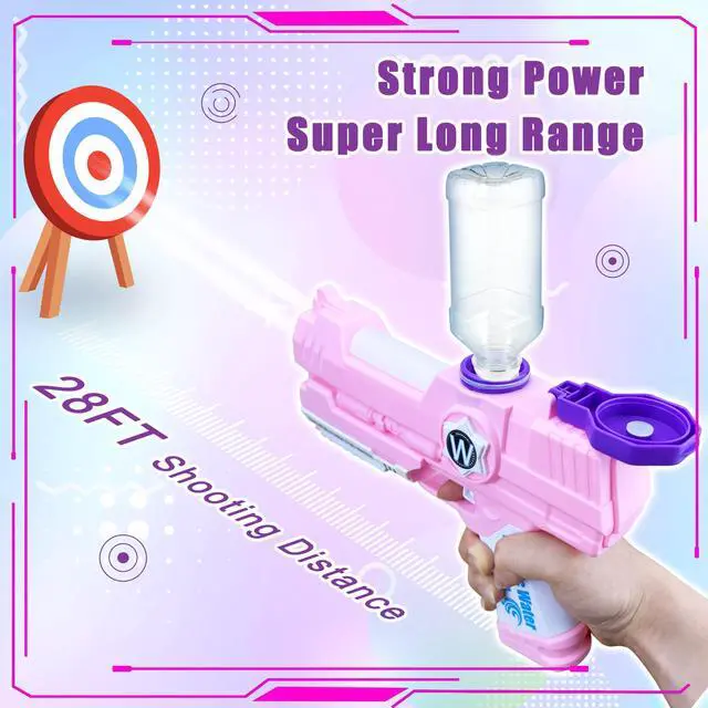Alt view image 3 of 6 - Electric Water Gun, Ultimate Battle Blaster Water Guns with Dual Nozzles High Capacity Automatic Squirt Guns Summer Outdoor Beach Swimming Pool Party Toy for Adult and Kids (Pink, 1P Pink)