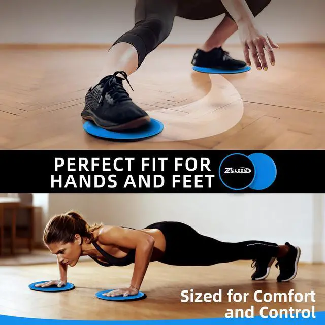 Alt view image 3 of 7 - Exercise Sliders for Working Out Blue Fitness Discs for Pilates Women Men, 2 Pack