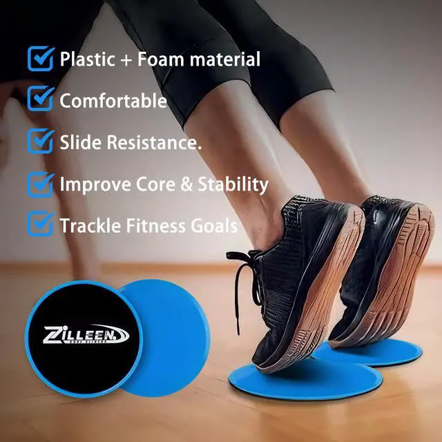 Alt view image 5 of 7 - Exercise Sliders for Working Out Blue Fitness Discs for Pilates Women Men, 2 Pack