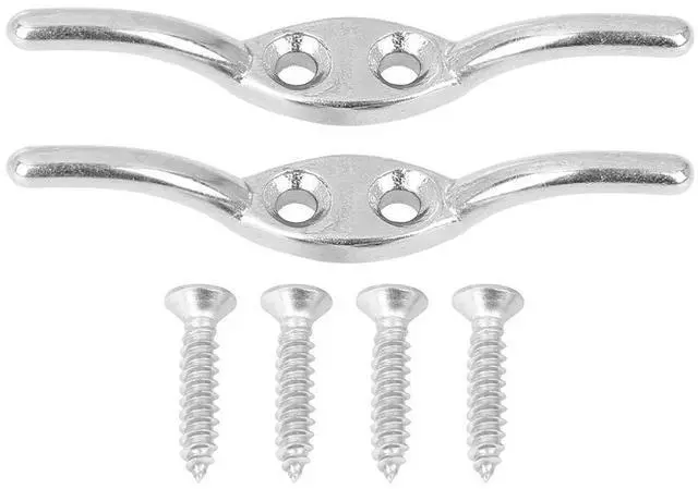 Main image of 2 Set 2 Inch 316 Stainless Steel Universal Marine Boat Flagpole Cleat Hook with 4 Mounting Screws