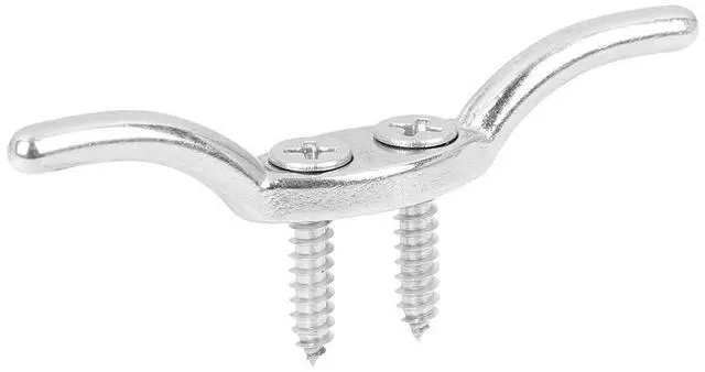 Alt view image 4 of 5 - 2 Set 2 Inch 316 Stainless Steel Universal Marine Boat Flagpole Cleat Hook with 4 Mounting Screws
