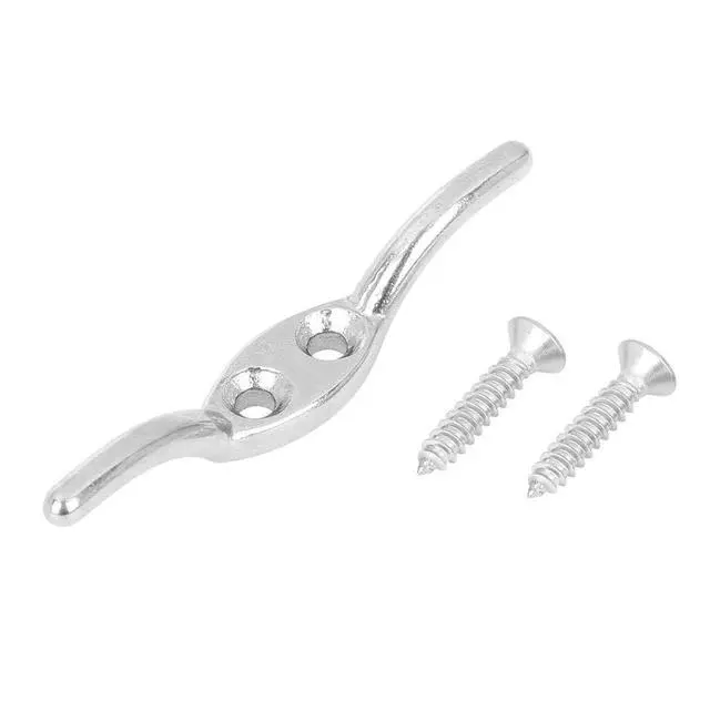 Alt view image 3 of 5 - 2 Set 2 Inch 316 Stainless Steel Universal Marine Boat Flagpole Cleat Hook with 4 Mounting Screws