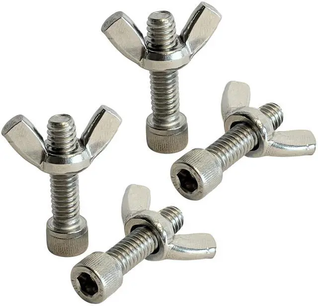 Main image of Bat Pins - Set of 4 Bolts and 4 Wing Nuts - Fits Any Standard Pottery Wheel Head and Bat - 100% Stainless Steel (1 Inch - 4 Pack)