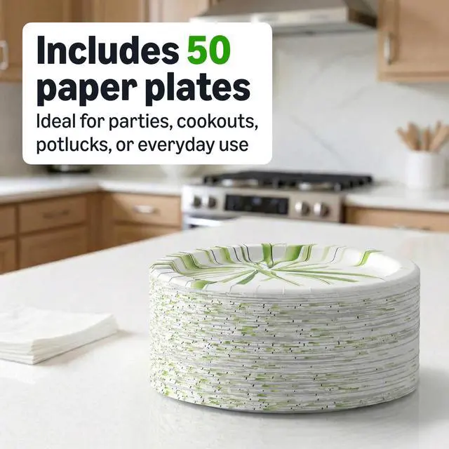 Alt view image 4 of 5 - Everyday Paper Plates, 10 Inch, Disposable, 50 Count, Packaging May Vary