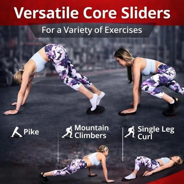 Alt view image 3 of 6 - Core Sliders Dual Sided Sliding Discs for Use on All Floors. Our Core Sliders are ideal for Abs exercises, Yoga, Pilates and Home Workouts.