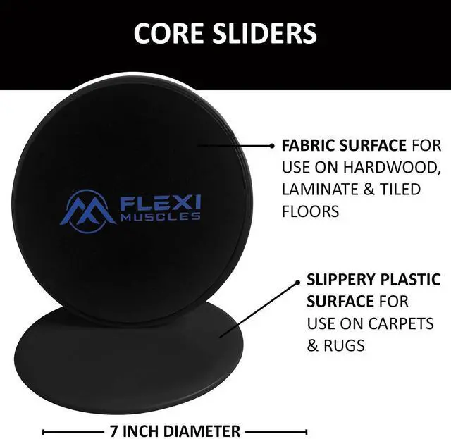Alt view image 2 of 6 - Core Sliders Dual Sided Sliding Discs for Use on All Floors. Our Core Sliders are ideal for Abs exercises, Yoga, Pilates and Home Workouts.