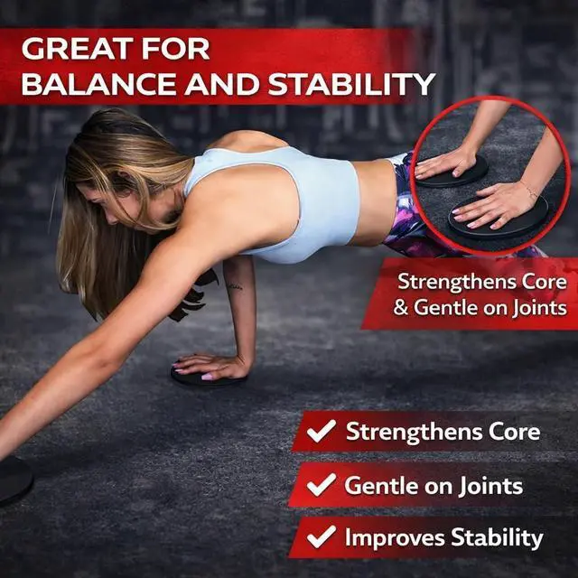 Alt view image 4 of 6 - Core Sliders Dual Sided Sliding Discs for Use on All Floors. Our Core Sliders are ideal for Abs exercises, Yoga, Pilates and Home Workouts.
