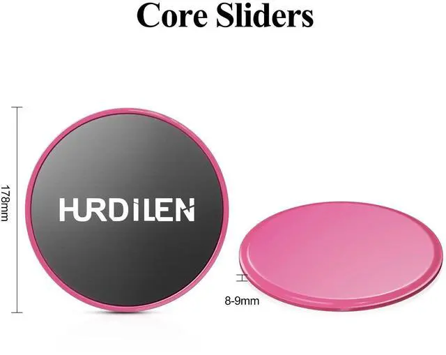 Alt view image 5 of 6 - Core Sliders, Exercise Gliding Discs Dual Sided Use on Carpet and Hardwood Floors, Lightweight and Perfect Fitness Apparatus for Training Abdominal Core Strength (Pink)