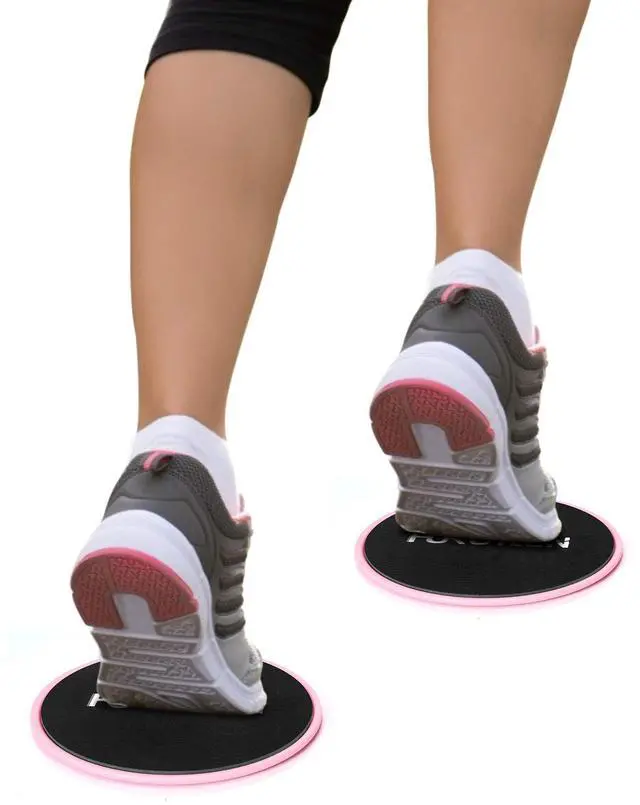 Alt view image 6 of 6 - Core Sliders, Exercise Gliding Discs Dual Sided Use on Carpet and Hardwood Floors, Lightweight and Perfect Fitness Apparatus for Training Abdominal Core Strength (Pink)
