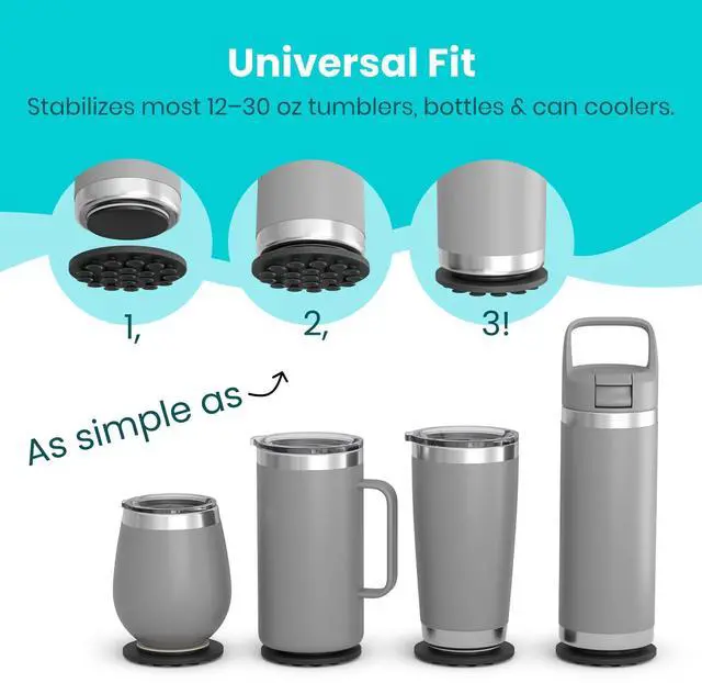 Alt view image 5 of 7 - Non-Tipping Kit | Magnetic & Suction Cup Base + Adhesive Disc for Cups, Bottles & Can Coolers (Fits 1230 oz) | Spill-Proof Drink Solution for Boats, Kayaks, SUPs, RVs & More