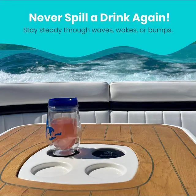 Alt view image 6 of 7 - Non-Tipping Kit | Magnetic & Suction Cup Base + Adhesive Disc for Cups, Bottles & Can Coolers (Fits 1230 oz) | Spill-Proof Drink Solution for Boats, Kayaks, SUPs, RVs & More