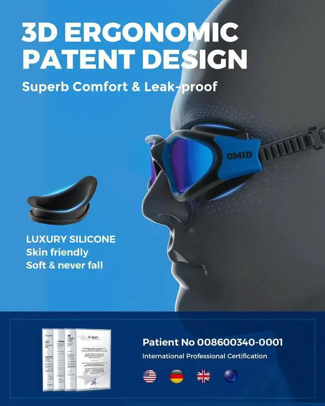 Alt view image 5 of 6 - Swim Goggles, P2 Polarized Swimming Goggles for Men Anti-fog Goggles Swimming for Adult Women
