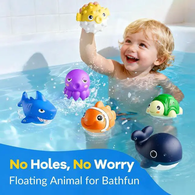 Alt view image 4 of 7 - Kids Pool Diving Toys, Water Swimming Dive Pool Game, Toddler Bath Toy Play Set W/ Fish Box Floating Animals, Fun Outdoor Beach Lake Swim Summer Party Gift 3 4 5 6 7 8 10 12 Year Old Boy Girl