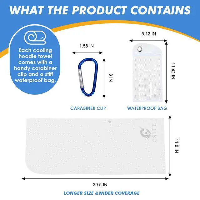 Alt view image 6 of 7 - 3 Pack Cooling Hoodie Towels for Neck and Face, UPF 50 Sun Protection & Instant Cooling, Ice Towels for Hot Weather, Soft Breathable Towel for Sport, Work Out, Gym, Camping & More Activities