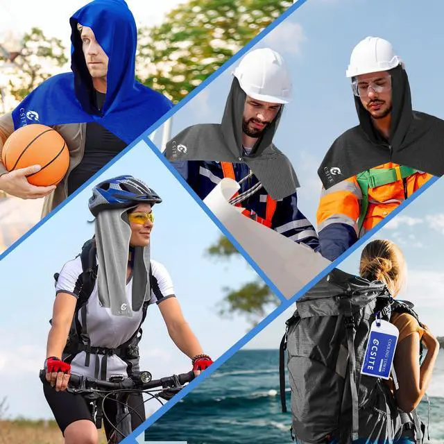 Alt view image 7 of 7 - 3 Pack Cooling Hoodie Towels for Neck and Face, UPF 50 Sun Protection & Instant Cooling, Ice Towels for Hot Weather, Soft Breathable Towel for Sport, Work Out, Gym, Camping & More Activities