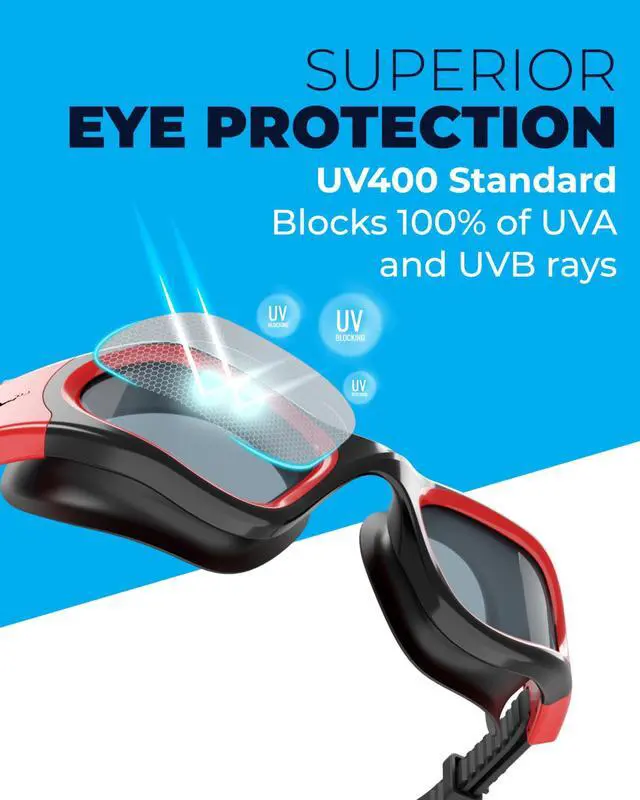 Alt view image 4 of 7 - Swimming Goggles Swim Goggles for Adults Men Women Kids Youth Girls Boys Children DX (Clear-Lenses White/Black-Frame)