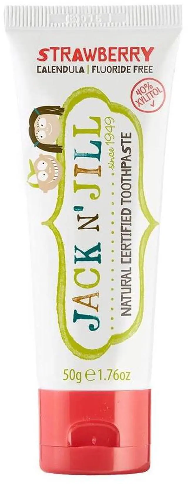 Alt view image 2 of 7 - Natural Children's Toothpaste, Organic Strawberry, Fluoride Free, SLS Free, Vegan, 1.76oz, 3-Pack
