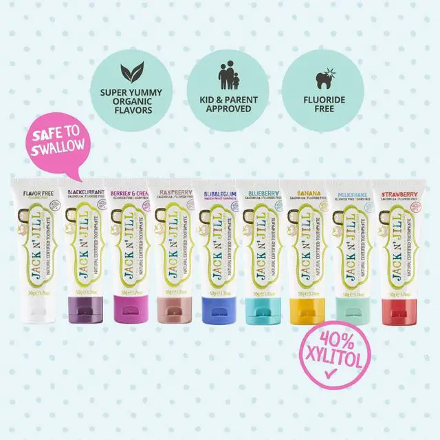 Alt view image 7 of 7 - Natural Children's Toothpaste, Organic Strawberry, Fluoride Free, SLS Free, Vegan, 1.76oz, 3-Pack