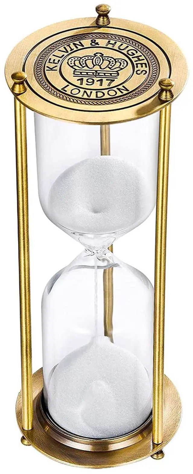 Main image of Vintage Sand Timer 1 Minute,Small Hourglass,Antique Brass Sand Clock, Sand Watch 1 Min,Antiguo Reloj De Arena 1 Minuto,Metal Unique Sandglass for Gifts Games Kitchen Home Office Decoration