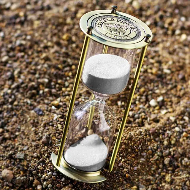Alt view image 2 of 7 - Vintage Sand Timer 1 Minute,Small Hourglass,Antique Brass Sand Clock, Sand Watch 1 Min,Antiguo Reloj De Arena 1 Minuto,Metal Unique Sandglass for Gifts Games Kitchen Home Office Decoration