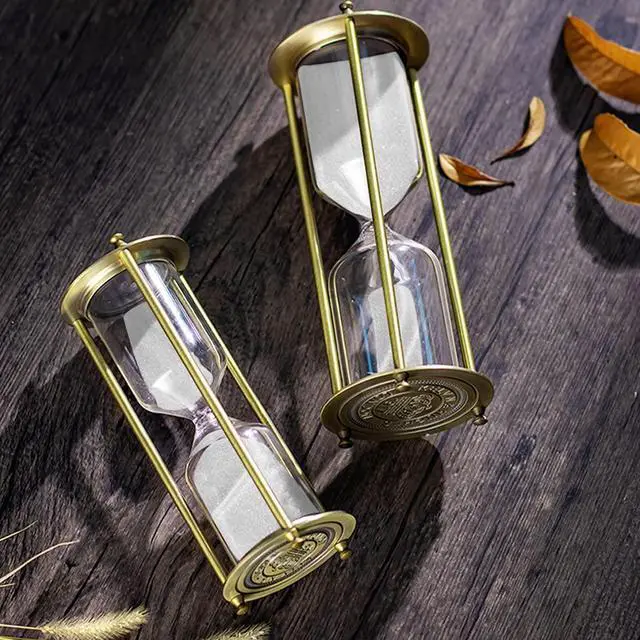 Alt view image 3 of 7 - Vintage Sand Timer 1 Minute,Small Hourglass,Antique Brass Sand Clock, Sand Watch 1 Min,Antiguo Reloj De Arena 1 Minuto,Metal Unique Sandglass for Gifts Games Kitchen Home Office Decoration