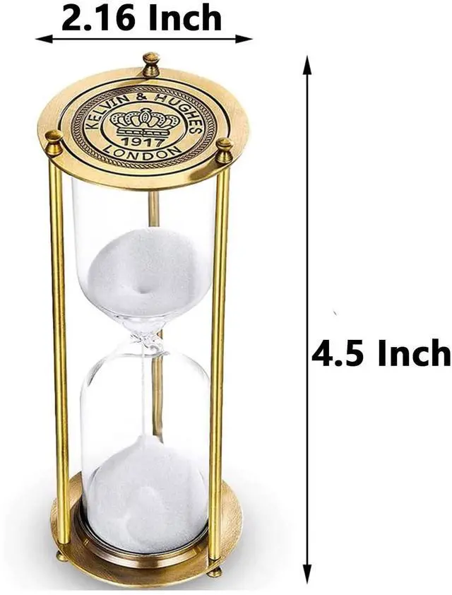 Alt view image 6 of 7 - Vintage Sand Timer 1 Minute,Small Hourglass,Antique Brass Sand Clock, Sand Watch 1 Min,Antiguo Reloj De Arena 1 Minuto,Metal Unique Sandglass for Gifts Games Kitchen Home Office Decoration