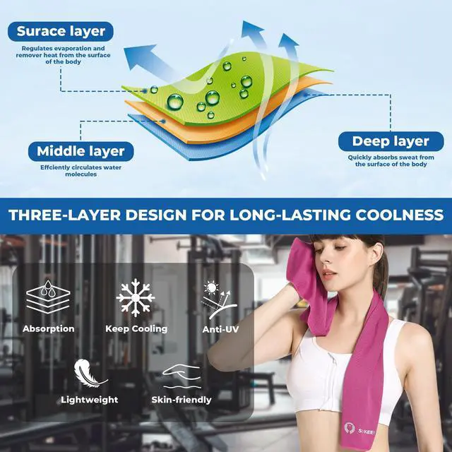 Alt view image 2 of 7 - Cooling Towels 6 Pack (40"x12"), Cooling Towels for Neck and Face, Quick Dry Sport Camping Cooling Towel, Cold Towel for Hot Weather